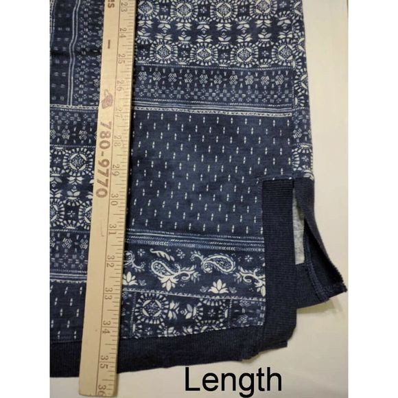 Sonoma Sleeveless French Terry Tank Dress Blue Bandana Print Women's Size XS - Picture 4 of 4